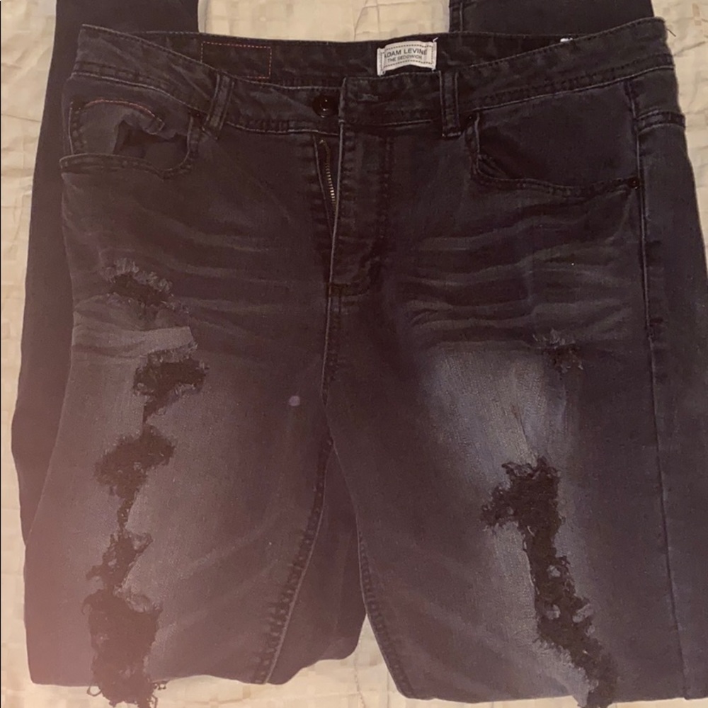 Adam Levine black straight jeans